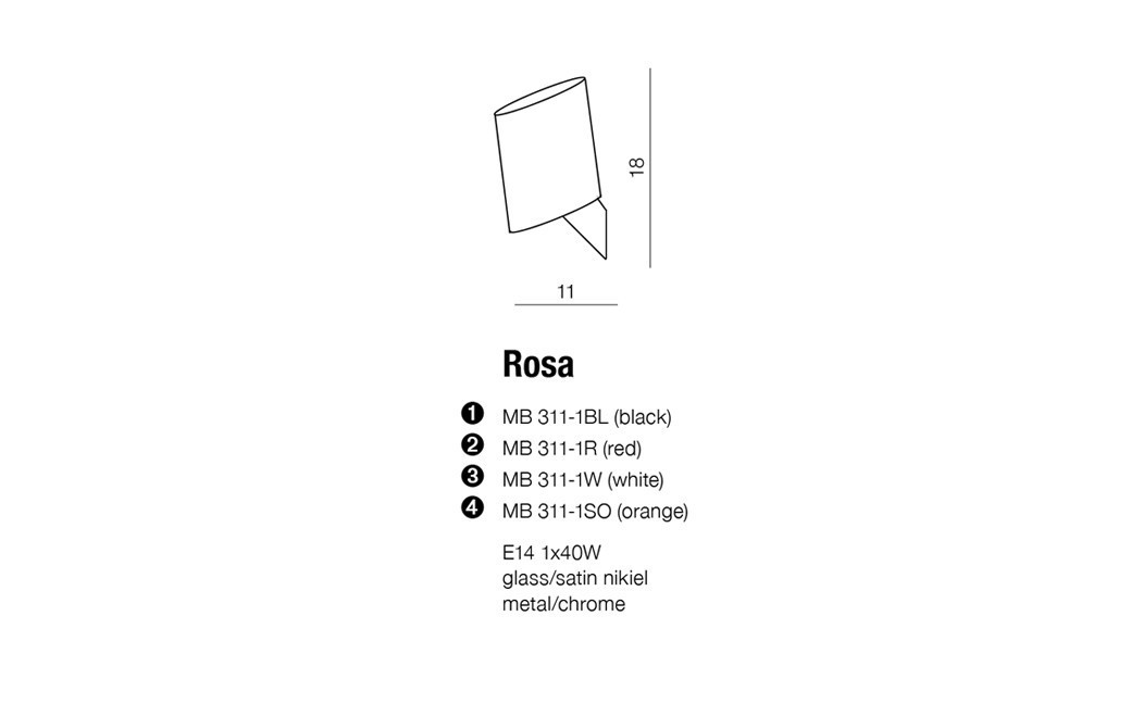 Azzardo ROSA WHITE 1xE14 Wall Mounted White AZ0141