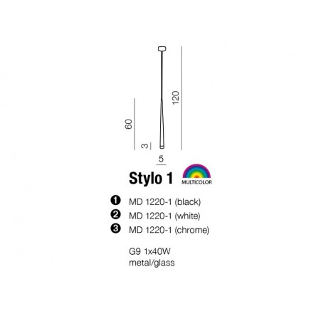 Azzardo STYLO 1 CHROM 1xG9 Pendant Chrome AZ0117