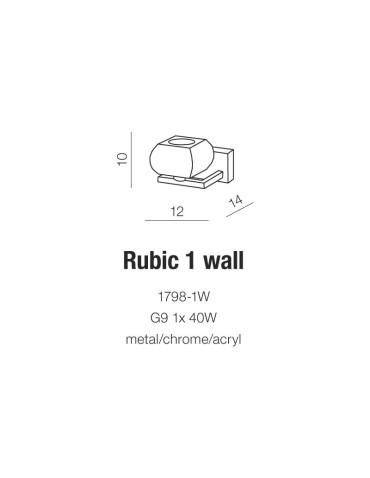 Azzardo RUBIC 1 WALL 1xG9 Ścienna Przeźroczysty/Chrom AZ0488 - produkt 2