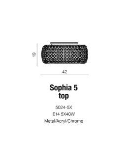 Azzardo SOPHIA 5 TOP 5xE14 Sufitowa Przeźroczysty/Kryształ AZ0521 - produkt 2