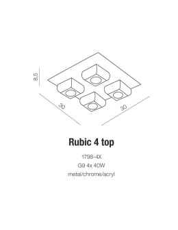 Azzardo RUBIC 4 TOP 4xG9 Sufitowa Przeźroczysty/Chrom AZ0492 - produkt 2