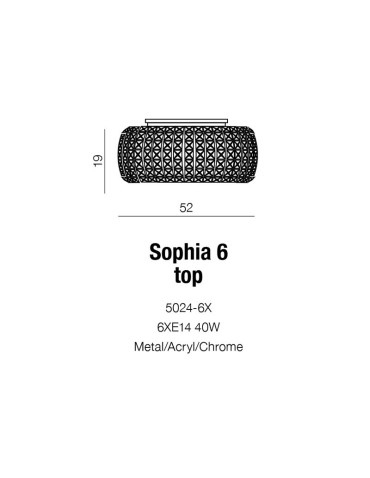 Azzardo SOPHIA 6 TOP 6xE14 Sufitowa Przeźroczysty/Kryształ AZ0695 - produkt 2