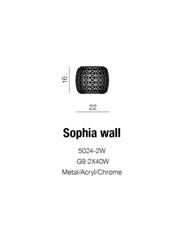 Azzardo SOPHIA WALL 2xG9 Wall Transparent/Crystal AZ2520 - product 2