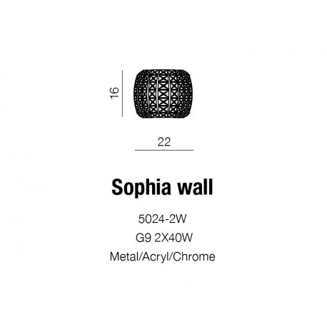 Azzardo SOPHIA WALL 2xG9 Ścienna Przeźroczysty/Kryształ AZ2520