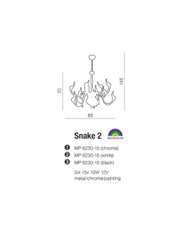 Azzardo SNAKE 2 BLACK 15xG4 Pendant Black AZ1048 - product 2