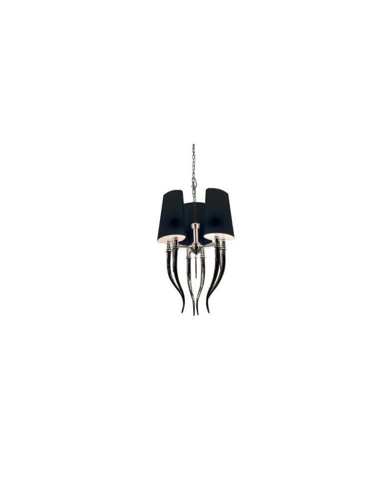 Glamour pendant lamps - Azzardo DIABLO 3 BLACK 6xE14 Pendant Black/Chrome AZ1345 - product kolory-swiatla.pl 1