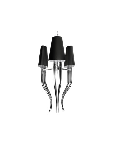 Azzardo DIABLO 3 BIG BLACK 6xE14 Pendant Black/Chrome AZ1344