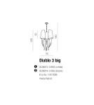 Glamour pendant lamps - Azzardo DIABLO 3 BIG BLACK 6xE14 Pendant Black/Chrome AZ1344 - product 2