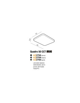 Azzardo QUADRO 50 LED CCT SILVER 1xLED Silver Ceiling Light AZ2758 - product 2