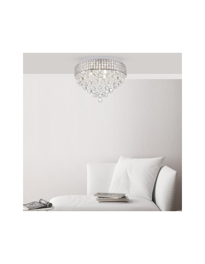 Ceiling lamps with crystals - Zuma Line Ceiling Lamp silver CAPRI CEILING 19027-L. - product kolory-swiatla.pl 3