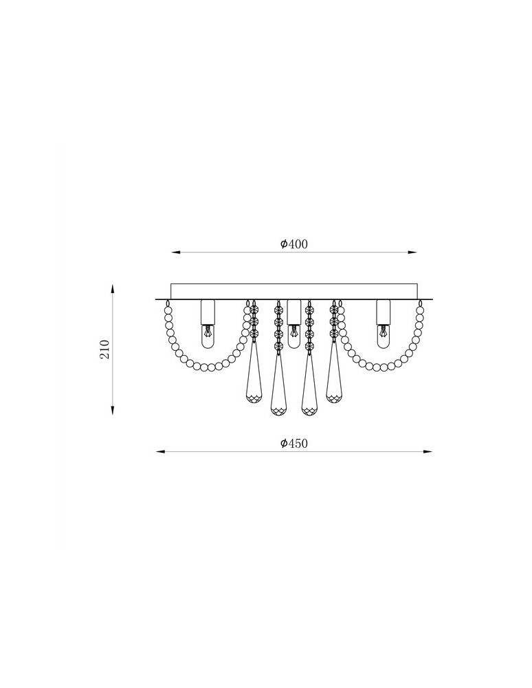Ceiling lamps with crystals - Zuma Line Ceiling Lamp silver SENSI CEILING 19157M. - product kolory-swiatla.pl 2