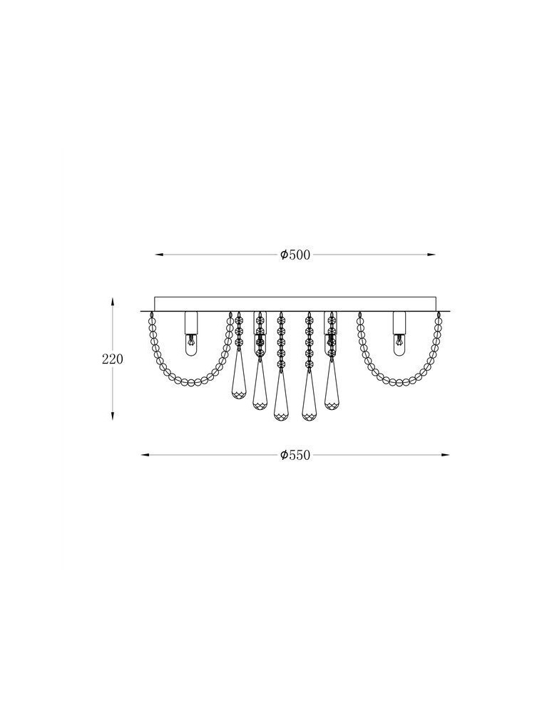 Ceiling lamps with crystals - Zuma Line SENSI CEILING silver ceiling lamp 19157L. - product kolory-swiatla.pl 2