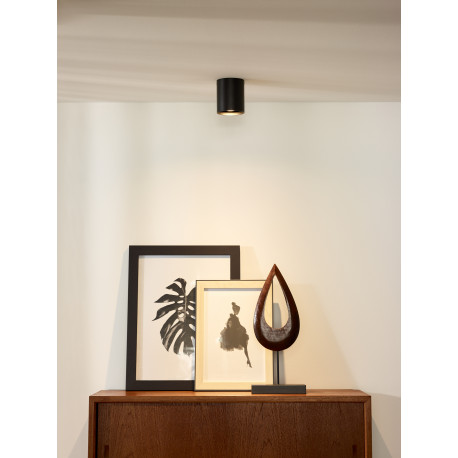 Lucide BODI Round GU10 excl D8 H9.5cm Black 09100/01/30 Plafond.