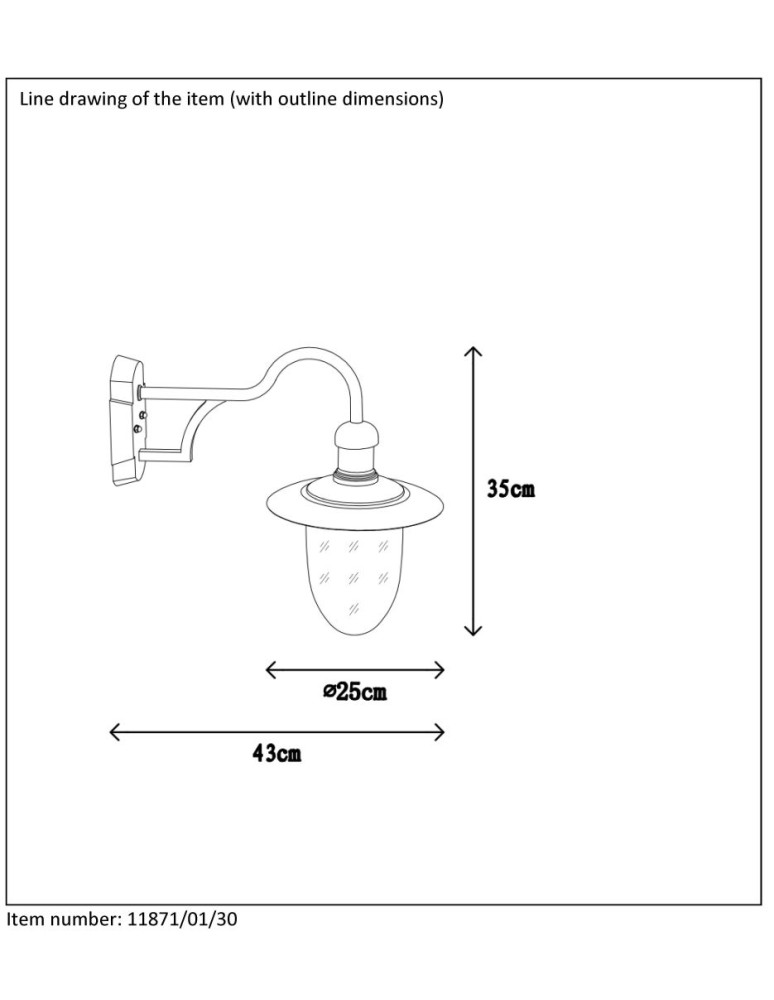 Outdoor wall lamps - Lucide ARUBA 1xE27 Frost Glass/Black 11871/01/30 Wall lamp - product kolory-swiatla.pl 5