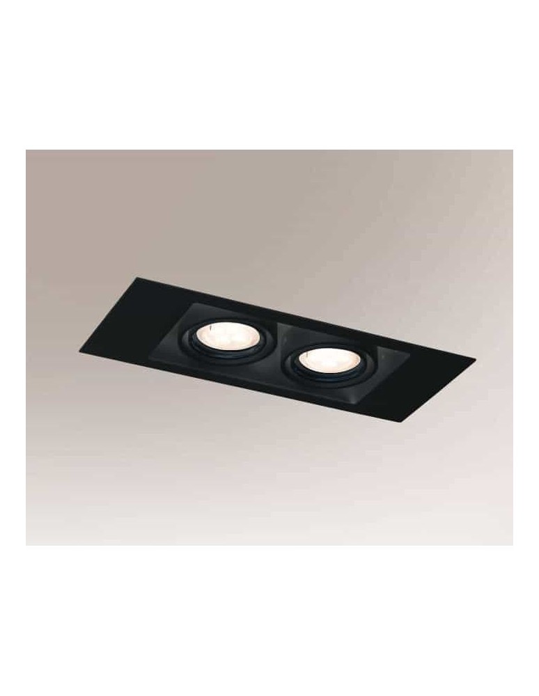 Square flush-mounted lamps - Shilo EBINO 3306 GU10 Black 3306/GU10/CZ Recessed Inlet - product kolory-swiatla.pl 1