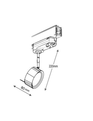 Shilo FUSSA 6601 GU10 Black Spotlight for busbar - product 2