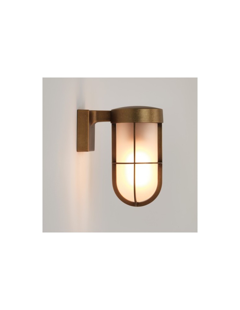 Outdoor wall lamps - Astro Cabin Wall Frosted 1x60W Max E27 Antique Brass IP44 1368008 - product kolory-swiatla.pl 1