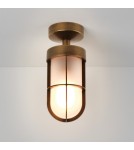 Outdoor ceiling lamps - Astro Cabin Semi Flush Frosted Ceiling 1x60W Max E27 Antique Brass IP44 1368012 - product 1