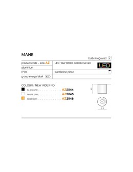 Azzardo MANE GOLD 1xLED Surface Mounted Gold AZ2846 - product 2