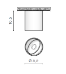 LED ceiling luminaires - Azzardo BOSTON TUBE BLACK 1xLED Surface Mounted Black AZ3468 - product 2