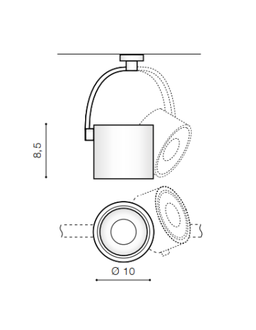 Azzardo COSTA ARM TRACK BLACK 1xLED Spotlight For Busbar 3F Black AZ3486 - product 2