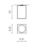 Ceiling luminaires for replaceable light source - Azzardo MINI SQUARE BLACK 1xGU10 Surface Mounted Black AZ1382 - product 2