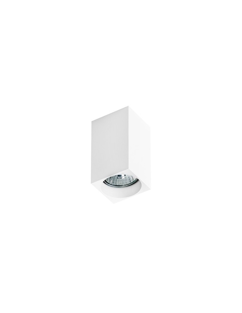 Ceiling luminaires for replaceable light source - Azzardo MINI SQUARE WHITE 1xGU10 Surface Mounted White AZ1381 - product kolory-swiatla.pl 1