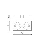 Flush-mounted directional lights - Azzardo SIRO 2 BLACK/BLACK 2xES111 Recessed Black AZ2806 - product 2