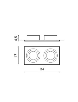 Azzardo SIRO 2 BLACK/BLACK 2xES111 Wpuszczana Czarny AZ2806 - produkt 2