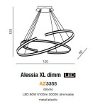 LED pendant lamps - Azzardo ALESSIA XL BLACK 2xLED Pendant Black AZ3356 - product 2