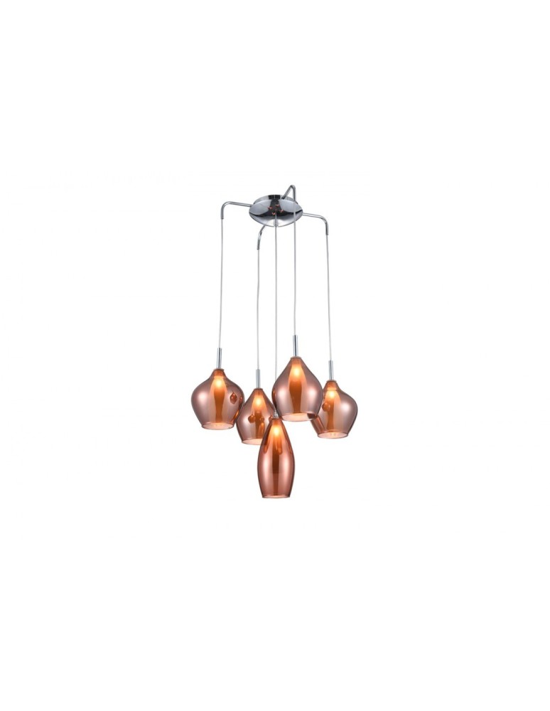 Pendant lamps - Azzardo AMBER MILANO 5 COPPER 5xG9 Copper Pendant AZ3172 - product kolory-swiatla.pl 1