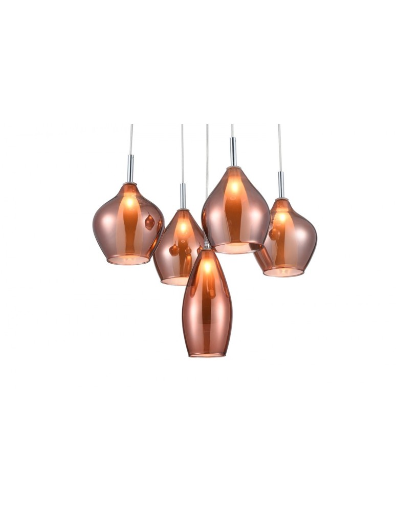 Pendant lamps - Azzardo AMBER MILANO 5 COPPER 5xG9 Copper Pendant AZ3172 - product kolory-swiatla.pl 2