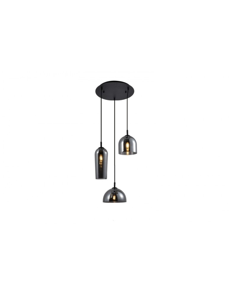 Triple pendant lamps - Azzardo BLANCA 3 SMOKY 3xE14 Pendant Smoky AZ3336 - product kolory-swiatla.pl 1