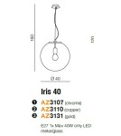 Pendant lamps - Azzardo IRIS 40 GOLD 1xE27 Pendant Gold AZ3131 - product 2