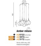 Pendant lamps - Azzardo AMBER MILANO 5 COPPER 5xG9 Copper Pendant AZ3172 - product 3