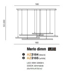 Azzardo MERLO LED 49W 3280lm 3000K Ściemnialna biały wisząca AZ3185 Azzardo MERLO LED 49W 3280lm 3000K Ściemnialna biały wisząca AZ3185