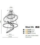 Pendant lamps circles - Azzardo WHEEL XXL BLACK 5xLED Pendant Black AZ3137 - product 4