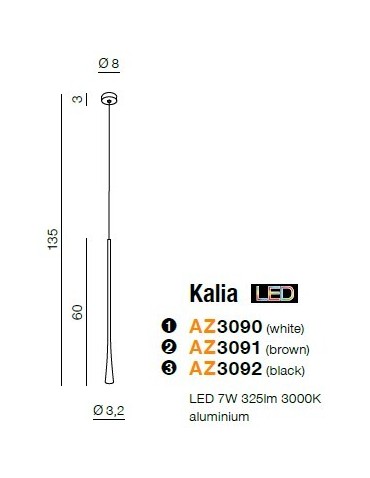 Azzardo KALIA BLACK 1xLED Wisząca Czarny AZ3092 - produkt 2