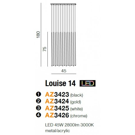 Azzardo LOUISE 14 WH 14xLED Wisząca Biały AZ3425