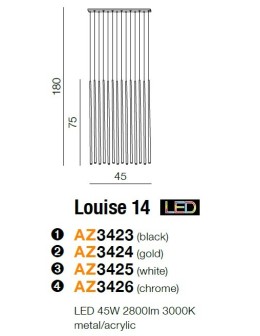 Azzardo LOUISE 14 BK 14xLED Wisząca Czarny AZ3423 - produkt 2