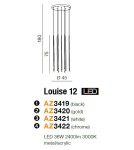 LED pendant lamps - Azzardo LOUISE 12 BK 12xLED Pendant Black AZ3419 - product 2