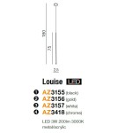 LED pendant lamps - Azzardo LOUISE 1 BK 1xLED Pendant Black AZ3155 - product 2
