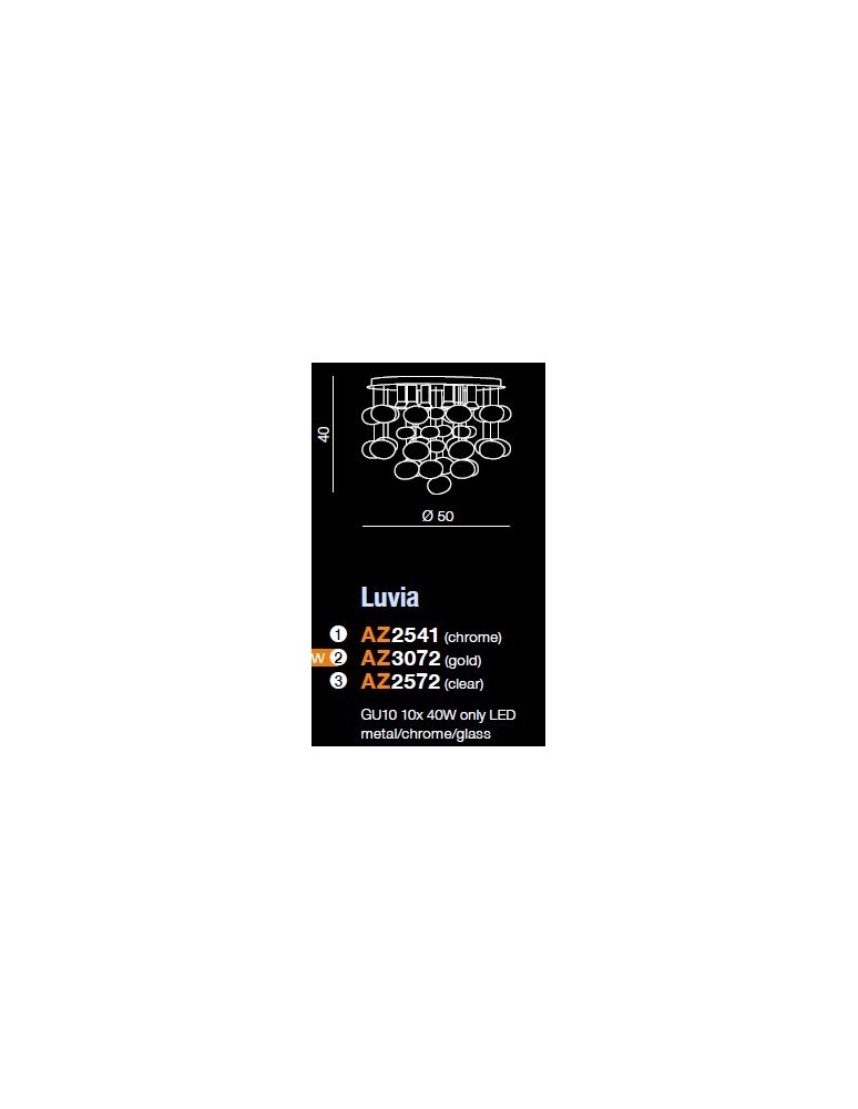 Glamour pendant lamps - Azzardo LUVIA GOLD 6xGU10 Ceiling/Pendant Gold AZ3072 - product kolory-swiatla.pl 2