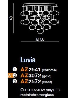 Azzardo LUVIA GOLD 6xGU10 Sufitowa/Wisząca Złoty AZ3072 - produkt 2
