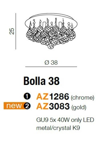 Azzardo BOLLA 38 5xG9 Ceiling/Hanging Transparent AZ1286 - product 2