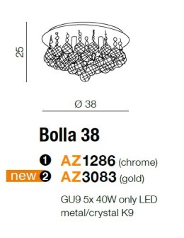 Azzardo BOLLA 38 5xG9 Sufitowa/Wisząca Przeźroczysty AZ1286 - produkt 2