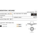 Flush-mounted directional lights - Azzardo BOSTON 1 ROUND BLACK 1xLED Surface Mounted Black AZ3470 - product 2