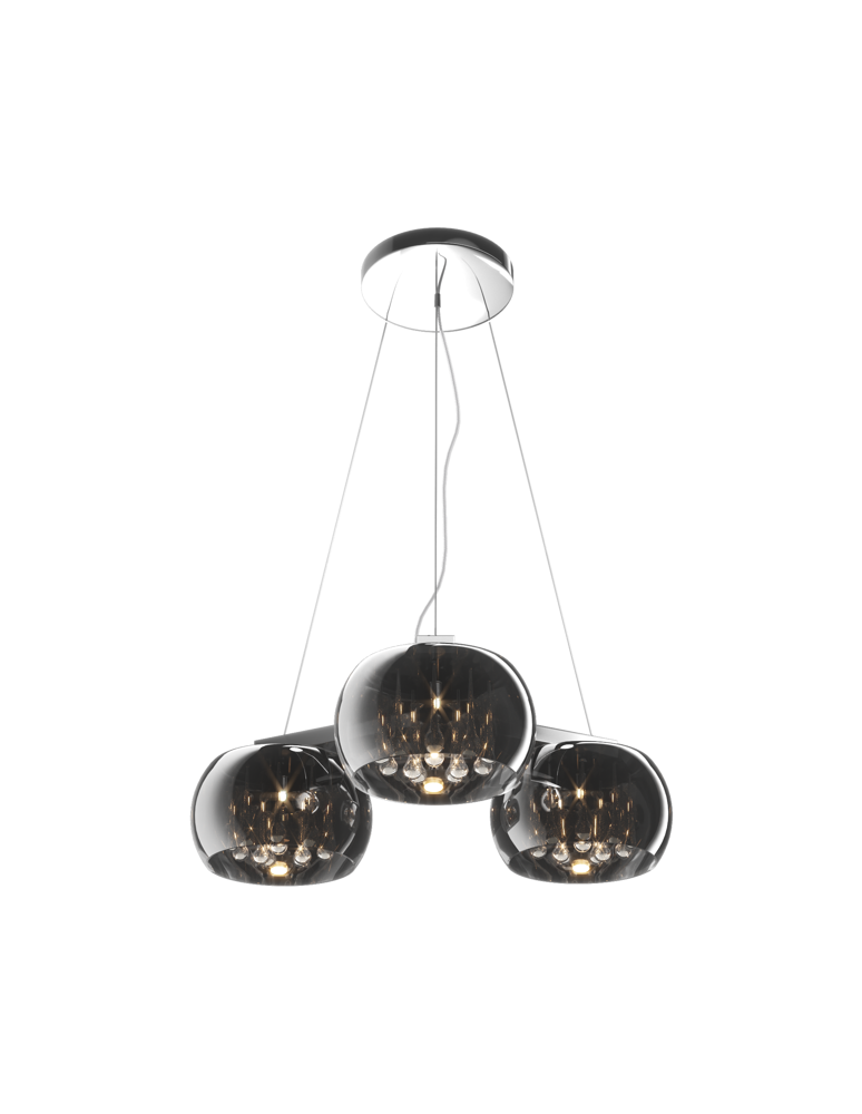 Glamour pendant lamps - Zuma Line Crystal Triple P0076-03R-F4FZ Pendant. - product kolory-swiatla.pl 1