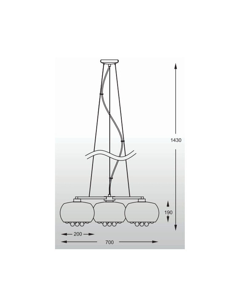 Glamour pendant lamps - Zuma Line Crystal Triple P0076-03R-F4FZ Pendant. - product kolory-swiatla.pl 2