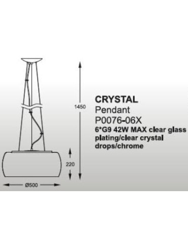 Zuma Line Crystal 50cm P0076-06X-F4FZ Pendant. - product 2